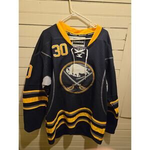 Reebok Buffalo Sabres NHL Hockey Jersey Mens 52 Miller 30 Lace Up Navy Gold